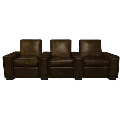 Siège configurable en cuir véritable de 115 po de large Montana avec porte-gobelet