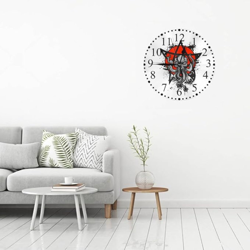 Horloge murale Octopus Skull Head