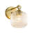 1-Light Ribbed Glass Squat Cylinder Wall Sconce