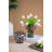 Clear Glass Accent Vase With Artistic Amber Spots