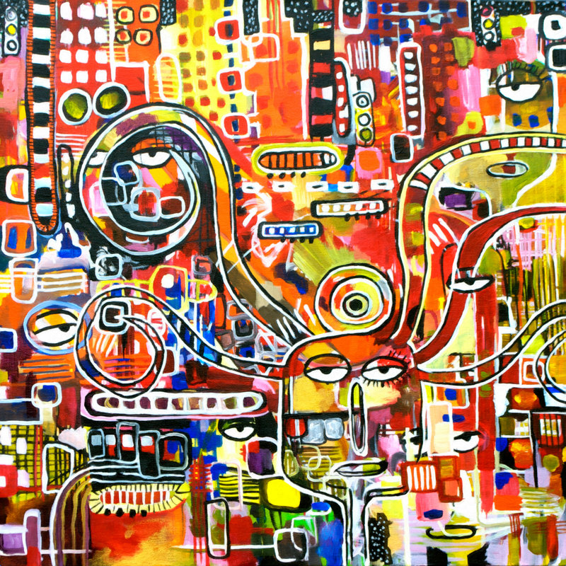Robin Faye Gates It Came From Detroit, H 12 po x l 12 po, Non, Toile tendue