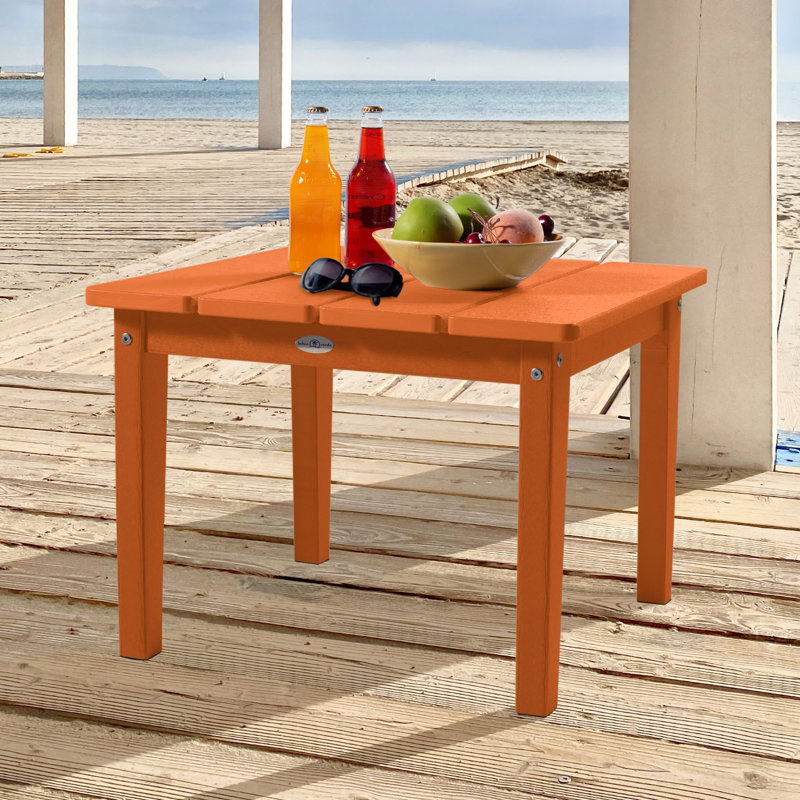 Table de patio extérieur Middira Adirondack, H 17 po x l 22,75 po x P 22,75 po, Orange citron