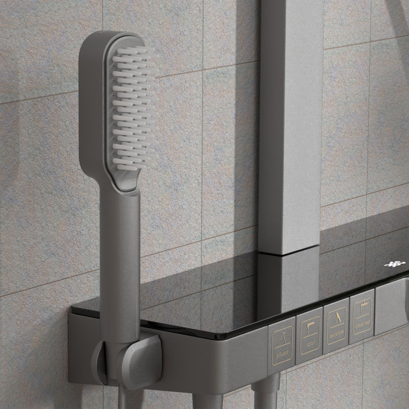 Robinet de baignoire et de douche thermostatique avec valve brute, Gris