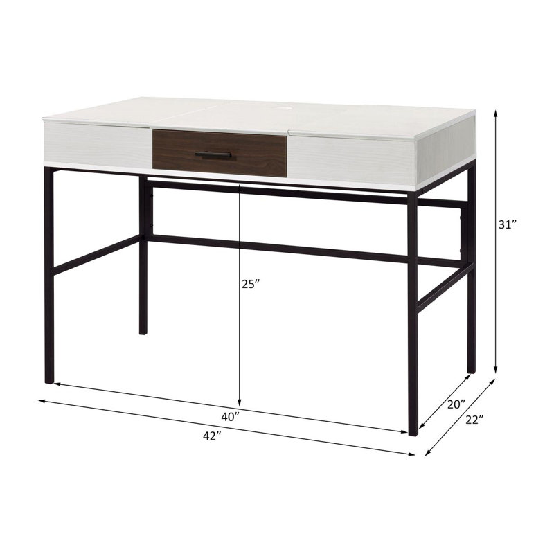 Writing Desk with Built-In USB Port, Natural