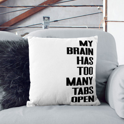 Too Many Tabs Typography Scatter Cushion
