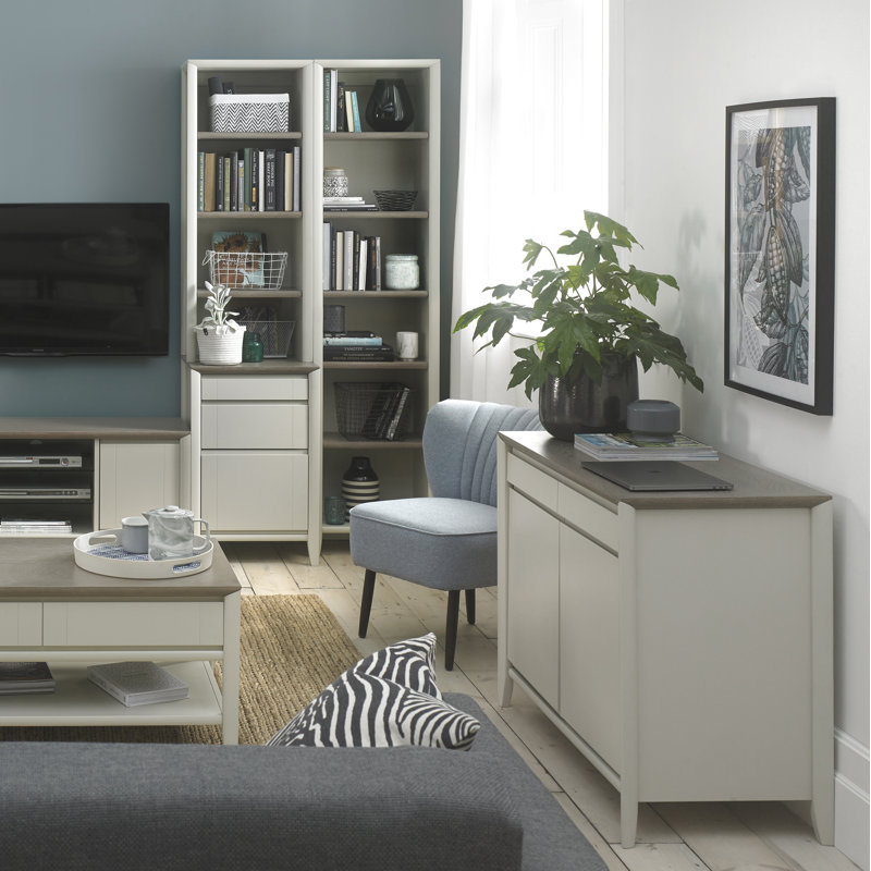 Izzie 102cm Sideboard, Ivory/Brown