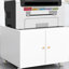 Classeur de bureau moderne blanc: 2 portes en acier avec 4 360 roues et armoire à finition lisse: surface blanche pivotante facile-133001239