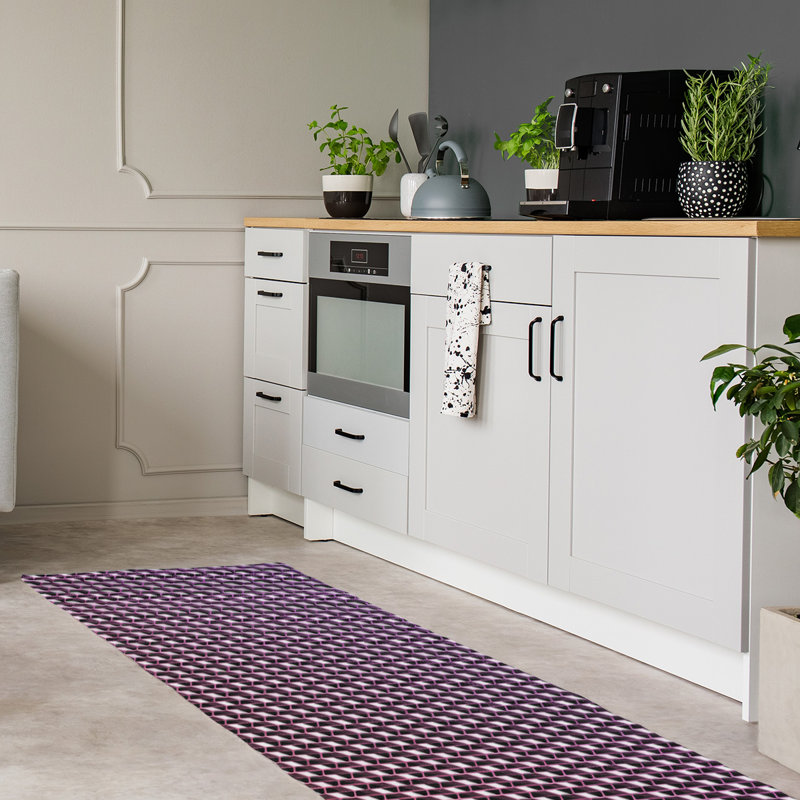 Tapis de zone rouge/noir géométrique dégradé, Tapis de couloir 2 pi 6 po x 8 pi