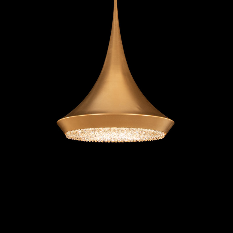 1 - Light LED Pendant, 24" H x 18" W x 18" D, Heirloom Gold