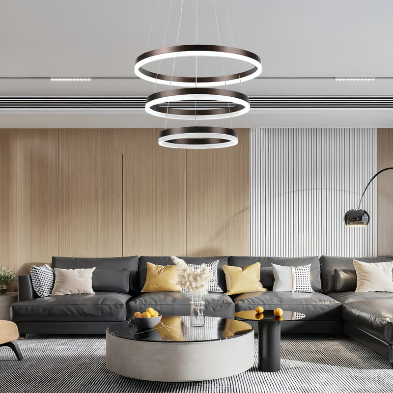 Arlyss 3-Light Integrated LED Chandelier, Brown