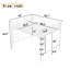 Lit mezzanine en métal blanc de taille grand avec garde-corps, échelles doubles et assemblage rapide et facile pour une chambre à coucher stable et sécuritaire
