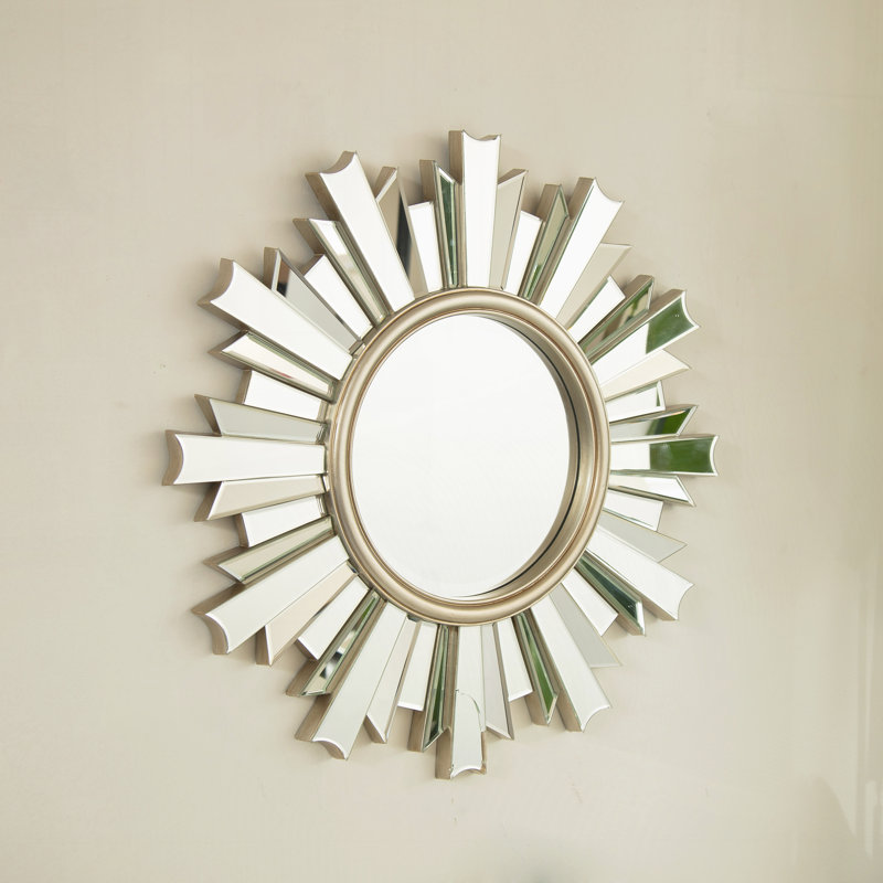 26'' Wall-mounted Sunburst-shaped PU Art Decorative Mirror