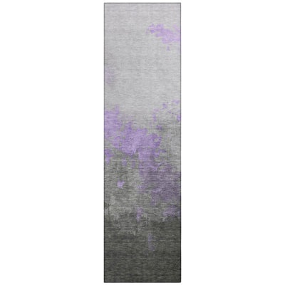 Machine Washable Indoor/Outdoor Xhevrie Lavender Rug