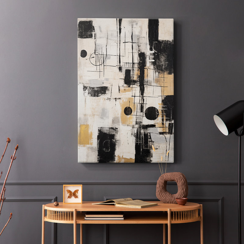 Série ABSTRACT CCCCXCV III - Toile tendue avec châssis de qualité supérieure - Prêt à être accroché, H 18 po x l 12 po