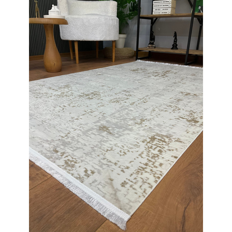 Amiliya Solid Colour Bamboo Slat / Seagrass Area Rug, Rectangle 12'6" x 6'8"