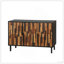 Buffet rustique de style champêtre de 120 cm (47,24 po) avec motif de bois droit, meuble d'appoint moderne