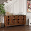 Buffet 60,5 "Mid Century Modern Buffet avec rangement, noyer 