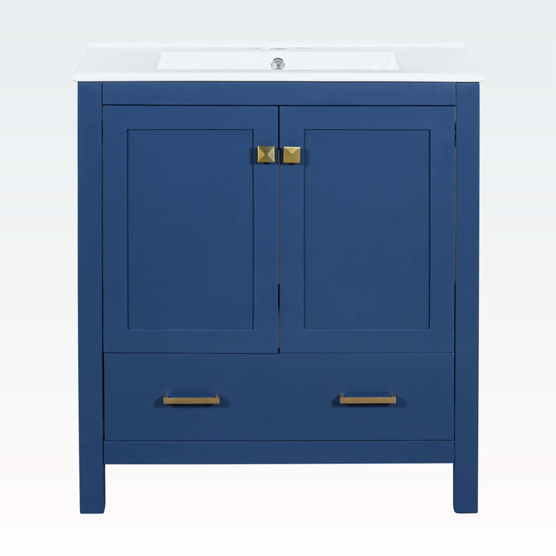 Armoire de salle de bain Leilaney, Bleu