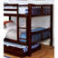 Lit double superposé au design transitionnel, attaché, bois massif avec placage, abat-jour en noyer foncé, rails et joint de serrure, 13 pièces Lattes sur les lits inférieurs supérieurs, lit gigogne non inclus, taille, couleur, lattes,