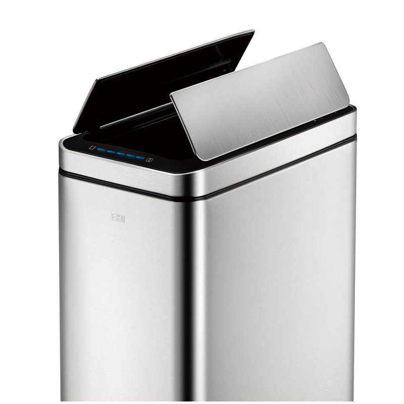 Deluxe Phantom Steel Motion Sensor Rubbish Bin, 45 L, 66cm H x 27cm W x 46cm D