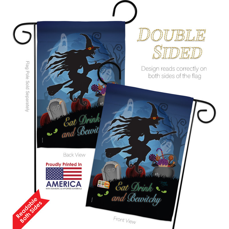 Double Sided 18.5'' H x 13'' W Polyester Halloween Flag Set