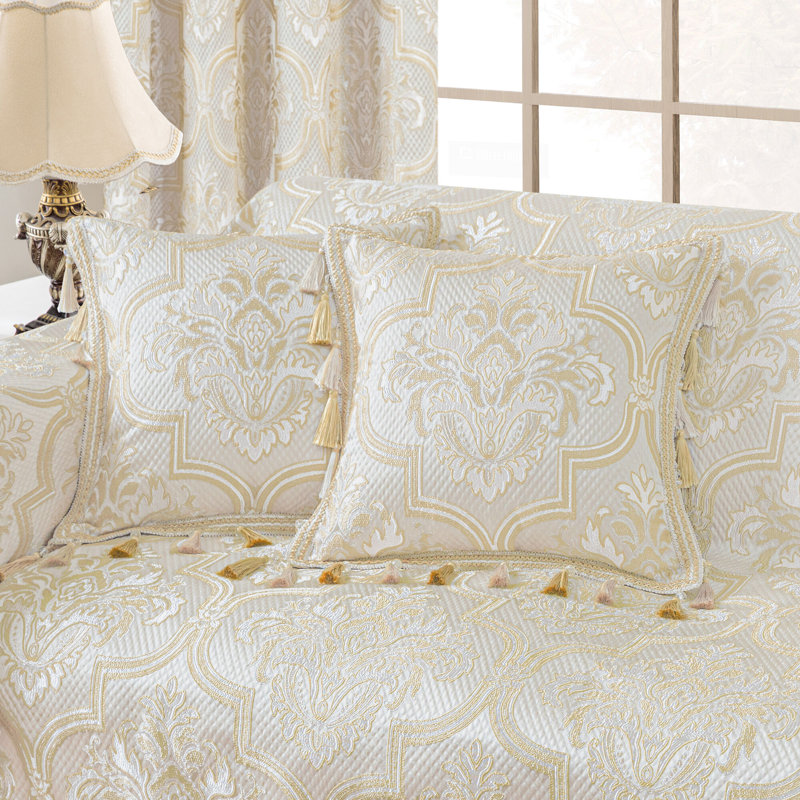 Housse de coussin 1 pièce en jacquard blanc 20 po x 20 po, housse de coussin décoratif avec pampilles pour canapé, canapé, salon, chambre à coucher
