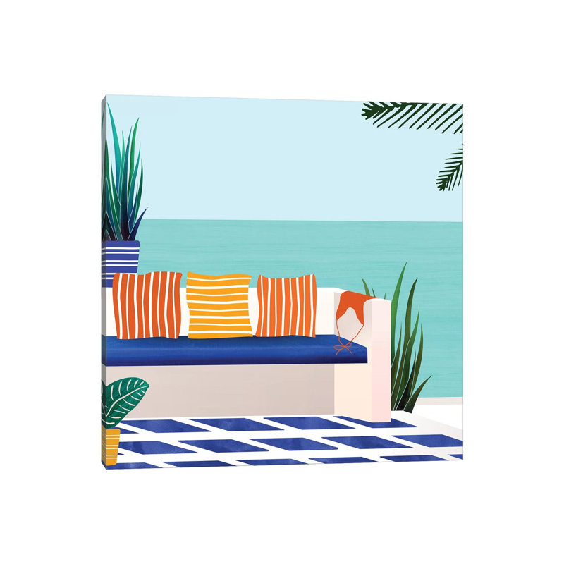 Tropical Villa On The Sea - Wrapped Canvas Print, 30.48 cm H x 30.48 cm W