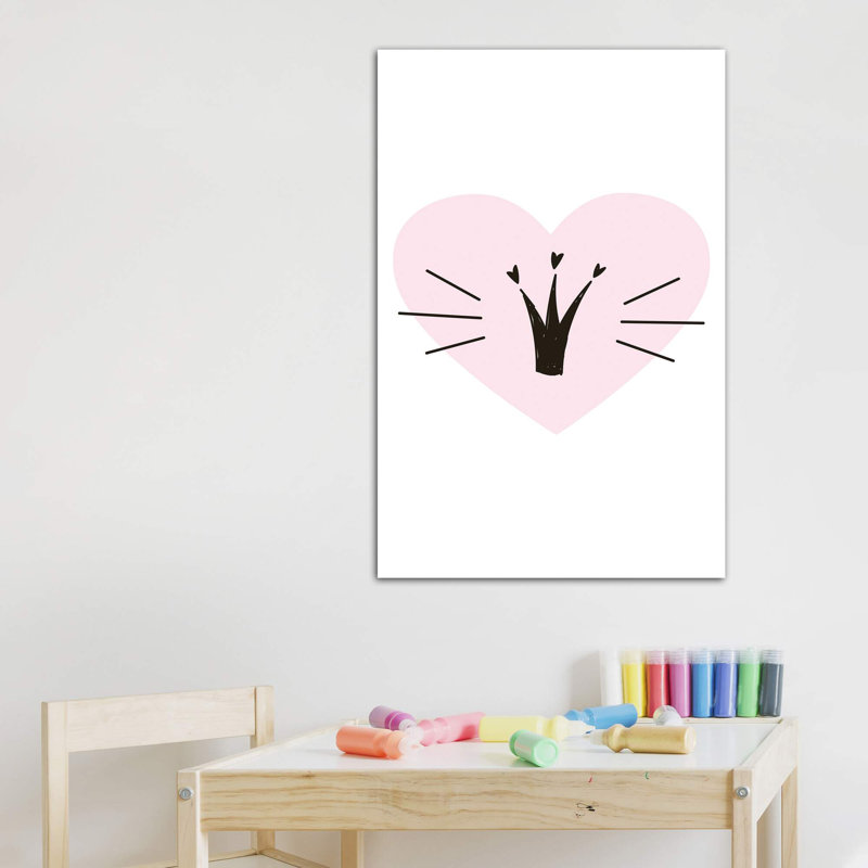 «Heart with Crown», reproduction d'impression, H 60 po x l 40po x P 1,5 po, Pas de tapis, Toile tendue