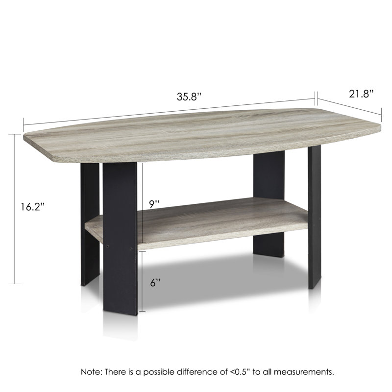 Castlewood Four Leg Coffee Table with Storage, French Oak Grey/Black