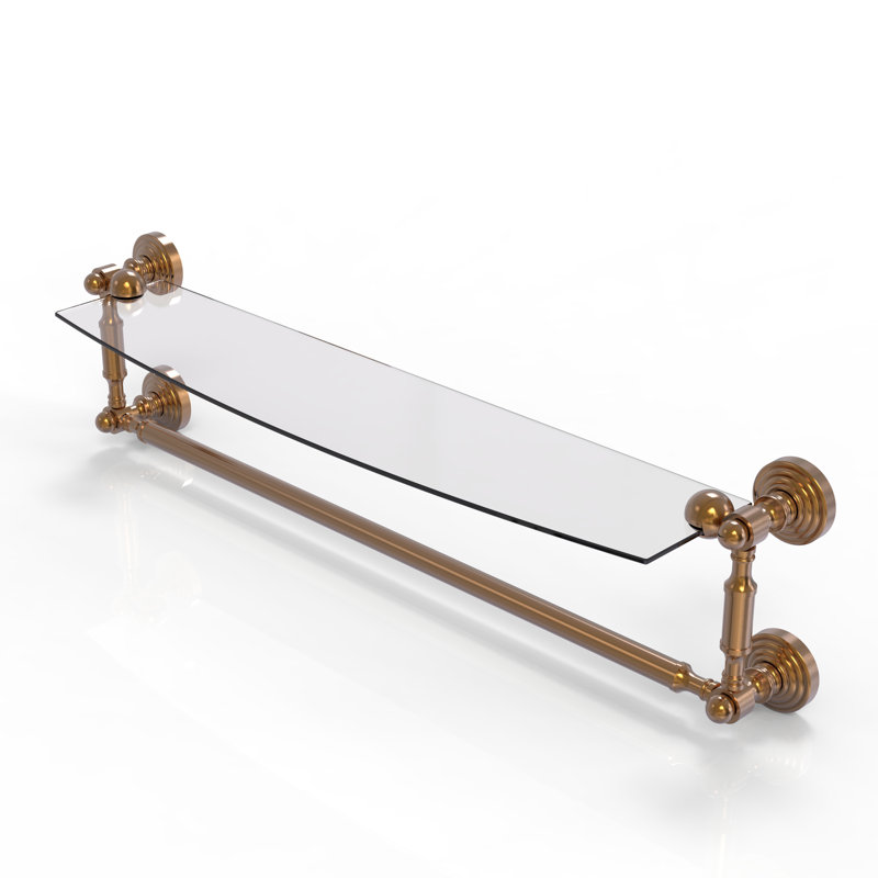 Beresford Bracket Shelf with Towel Bar, 5" H x 25.7" W x 6.1" D, Brushed Bronze