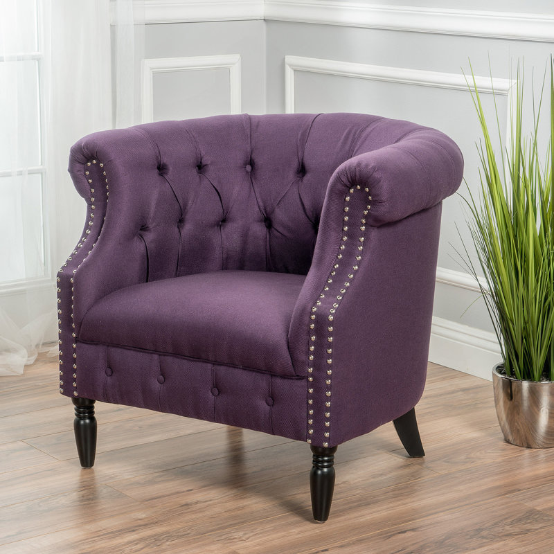 Fauteuil club, Tissu prune