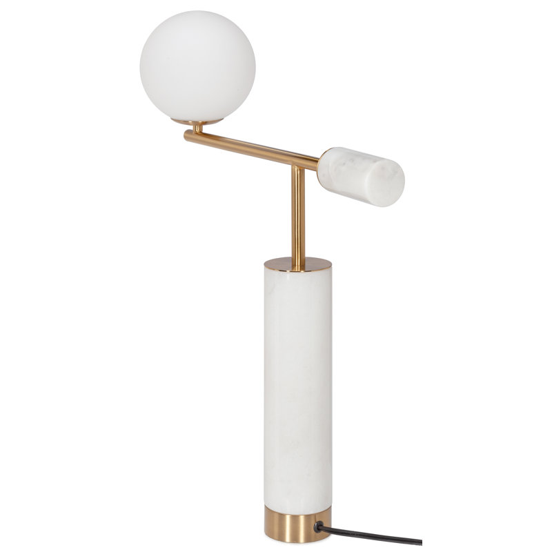 Marble Novelty Lamp, White Marble/Black