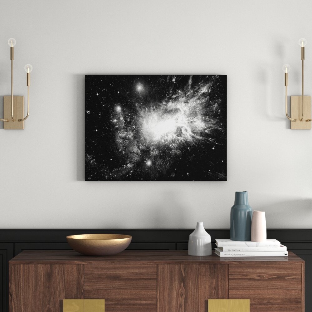 Entfernte Galaxie in Sternenstaub 1 Kunstdruck auf Leinwand