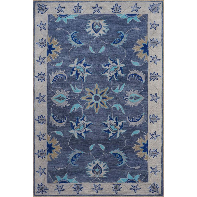 Tapis tissé à motif d'étoile et de feuille, Rectangle 3'11" x 5'11" Rug Pad Included