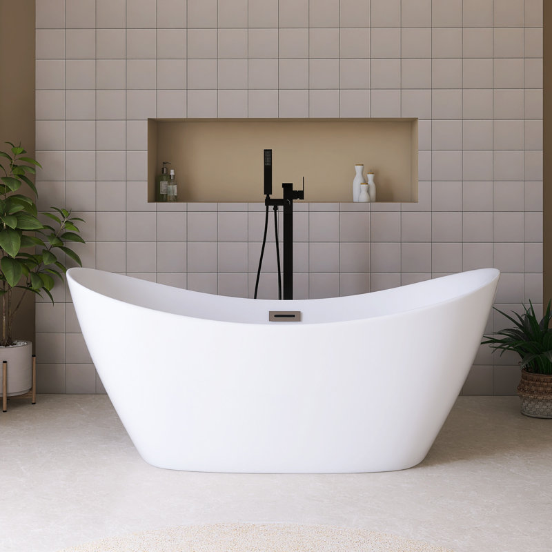 67" Acrylic Freestanding Soaking Bathtub