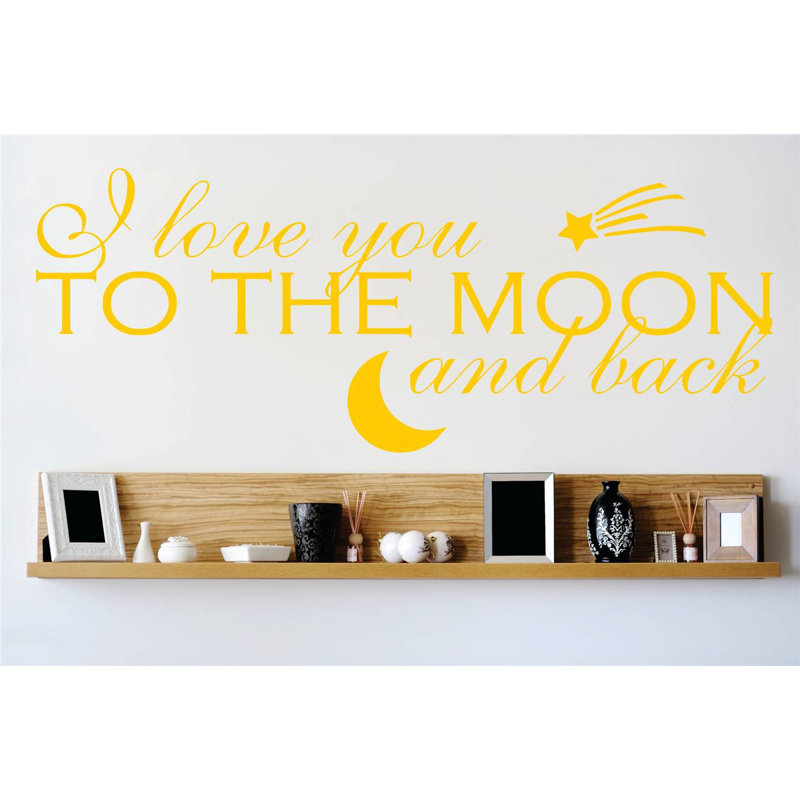 Text & Numbers Wall Decal, Yellow, 6" H x 20" W x 0.16" D