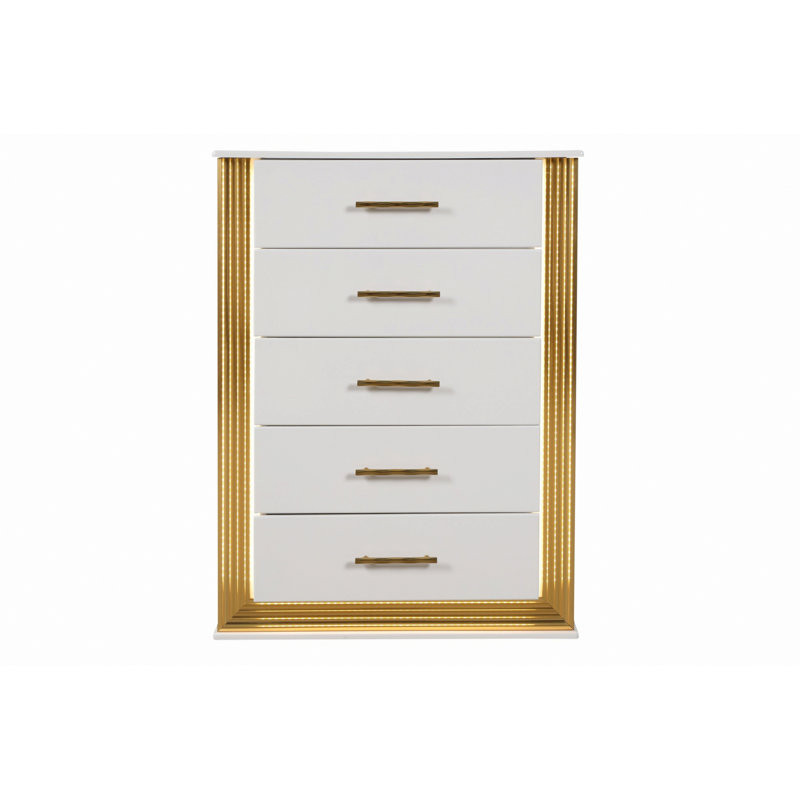 Commode 5 tiroirs de style contemporain