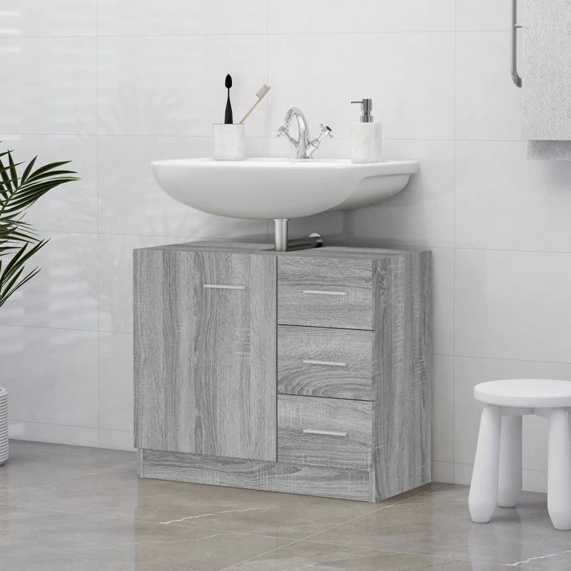 Elioth Freestanding Bathroom Cabinet, Concrete Grey