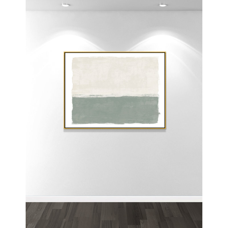 Sage Whisper II - Landscape Version Print par Natalie Carpentieri, L 49,5 po x H 37,5 po, Toile avec cadre, Gold Floater