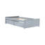 Lit simple avec 2 tiroirs, lit en bois d'hévéa massif, gris-50604171