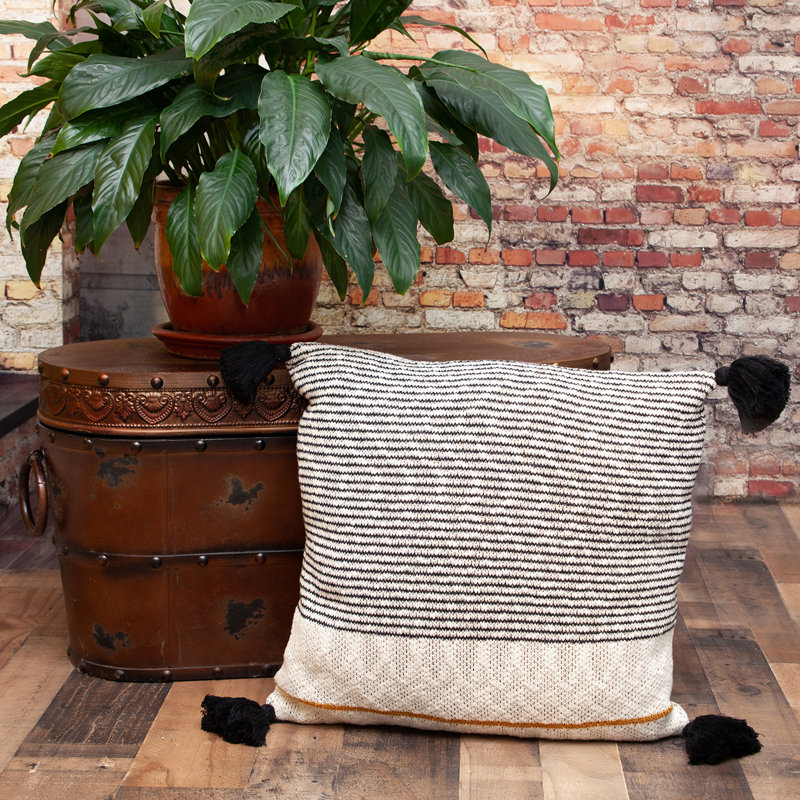 Parkland Collection Theo Transitional Beige And Cream Throw Pillow