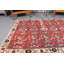 Tapis rétro en laine Anatolian avec motif floral pour le salon - teinte rouge riche