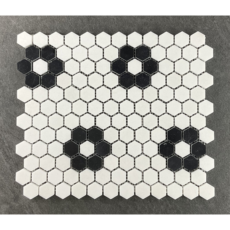 Carreau de mosaïque en marbre nid d'abeille 1 po x 1 po Thassos