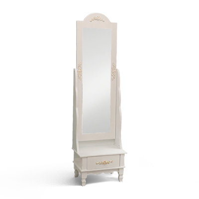 Modern Minimalist Pine Frame With Drawers And Full-Length Mirror