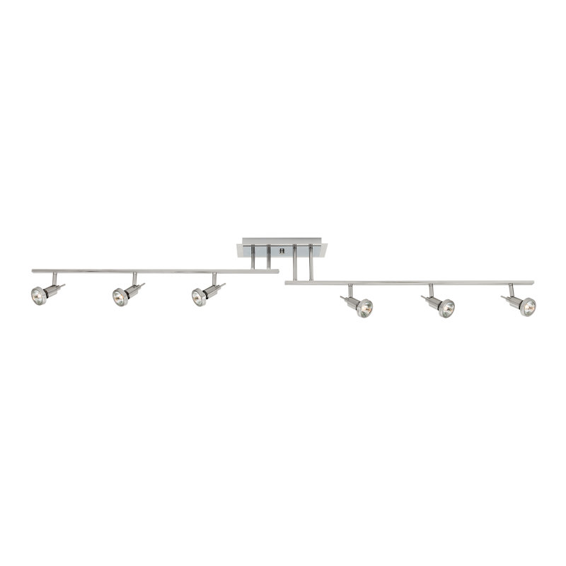 Philpott 6 -Light Swing Arm Track Track Kit with Dimmable, Brushed Steel