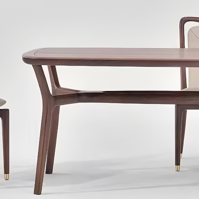 Light luxury rectangular dining table, 29.92"H x 55.12"L x 31.50"W, Brown