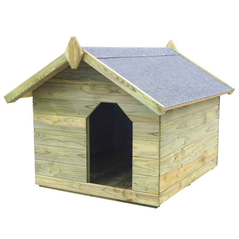 Cale Impregnated Pinewood Portable Dog House, 77 cm H x 85 cm W x 103 cm D