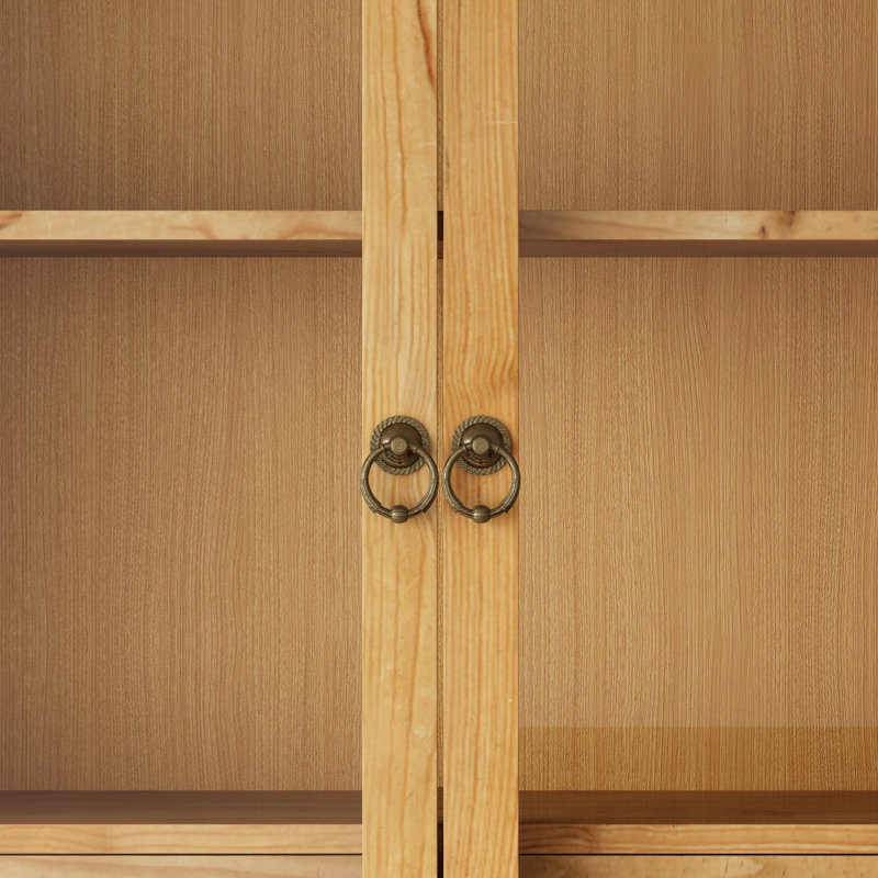 Armoire murale vintage en bois massif avec un élégant plateau ondulé
