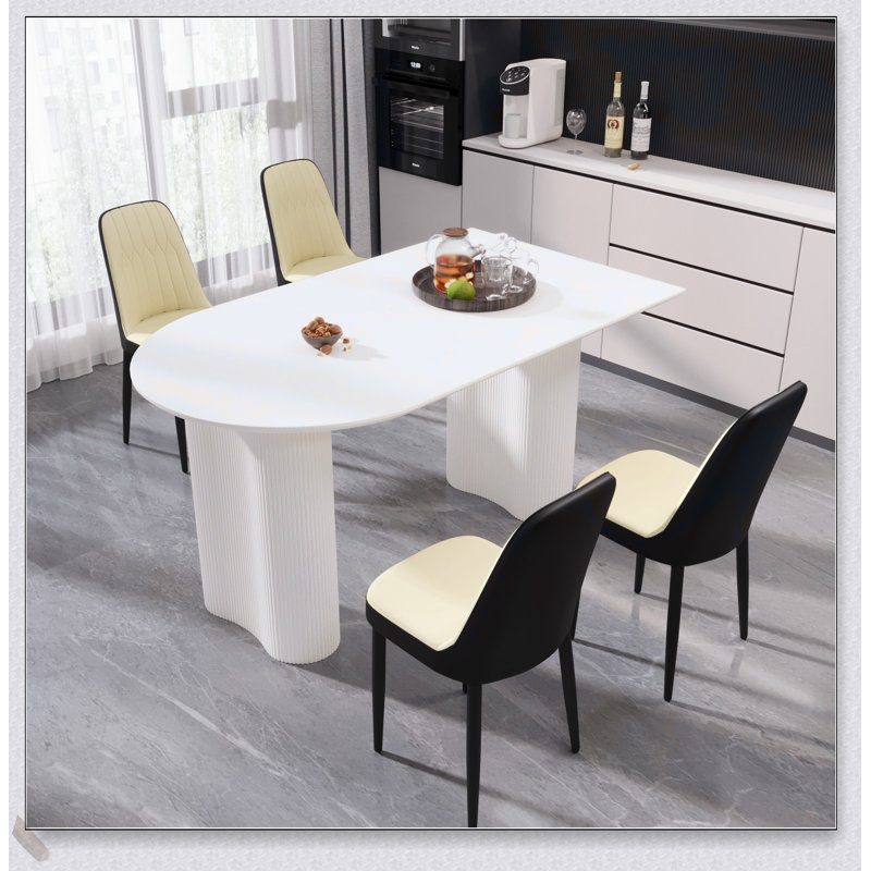 Ensemble de table de salle à manger et de chaise en polyuréthane de qualité médiévale, durable et élégant, pour la maison et la cuisine