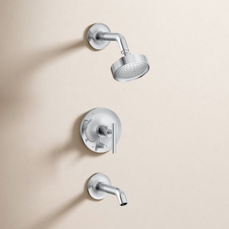 Purist Pressure-Balancing Thermostatic Tub and Shower Faucet, Polished Chrome, Lever Handle, 2.5 GPM